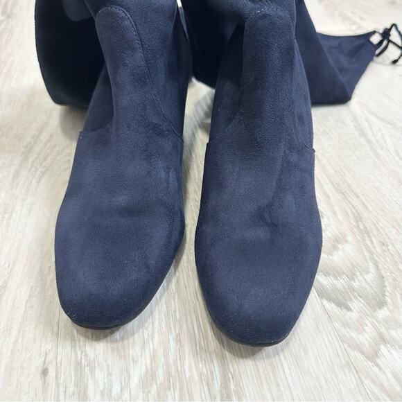 Stuart Weitzman Genna 60 City Stretch Blue Suede Over the Knee Boots Size 37.5 - Picture 5 of 8